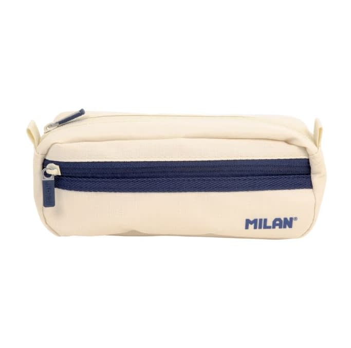 Milan 2-Zip Pencil Case - Beige - Image 1